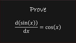 Prove Derivative of sinx  cosx [upl. by Philps671]