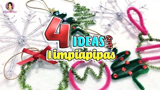 4 IDEAS BRILLANTES PARA NAVIDAD con  LIMPIAPIPAS  súper ECONÓMICOS 🎄DIY con Marlene Campos [upl. by Stichter590]