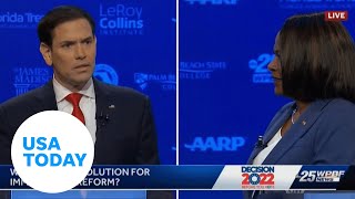 Rubio Demings face off in fiery Florida Senate debate  USA TODAY [upl. by Haraz]