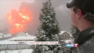 Oil train derails in West Virginia several cars explode [upl. by Pelletier]