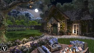 Countryside Cottage  Night Ambience  Tree Wind amp Forest Nature Sounds [upl. by Ainniz]