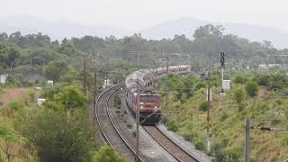 WAP4 powered LHB express train rushes towards Arakkonam [upl. by Jim]