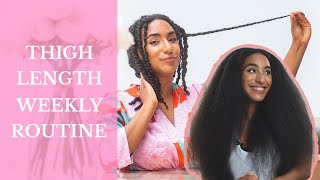 Thigh length Hair full week growth Routine [upl. by Monro359]