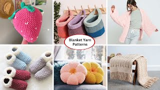 10 Crochet Patterns for Bernat Blanket Yarn [upl. by Noeruat]