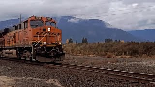 BNSF 7257 Leads West Bound off Kootenai Sub [upl. by Adnoraj]