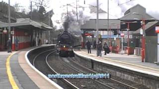 lms steam 6201princess elizabeth was on the 1z33settle and carlisle at oxenholme on the 26032011 [upl. by Llebpmac]