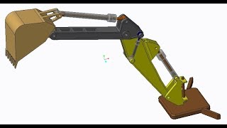 CREO MECHANISM  EXCAVATOR ANIMATION USING SERVO MOTOR [upl. by Eidson]