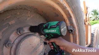 Hikoki WR36DF 34 High Torque impact wrench test to CASE BACKHOE [upl. by Terrijo]