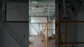 HIDDEN IN CEILING PROJECTOR SCREEN PREWIRE INSTALL [upl. by Notslar]