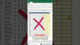 Dont manually Calculate present amp Absent in attendance sheet excel attendence exceltips [upl. by Godard]