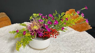 Flower Arrangement Ideas 501 PURPLE CHRYSANTHEMUMS amp CARNATIONS [upl. by Alden]