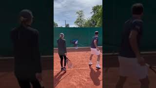 FUNNY 😂 Roger Federer Hits Gael Monfils Where it Hurts the Most [upl. by Olenta]