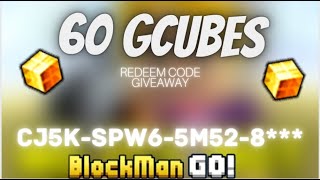 60 Gcubes 1 Redeemcode Giveaway Redeem Fast Blockman Go [upl. by Strohbehn]