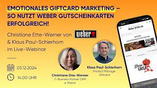 Aufzeichnung Emotionales GiftcardMarketing – So nutzt Weber Gutscheinkarten erfolgreich [upl. by Airres]