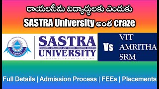 sastra university admission placements fees hostel fee Sastra vs amritha sastra vs vit vs SRM [upl. by Jamesy547]