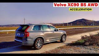 2022 Volvo XC90 B5 acceleration 14 mile 0100 60100 80120  diesel  AWD  GPS results [upl. by Itirahc]