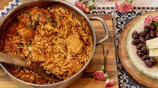 Greek Chicken amp Orzo Youvetsi in One Pan [upl. by Rolyab]