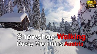 Snowshoe Walking Nocky Mountains Austria HD 1080p [upl. by Ertnod]