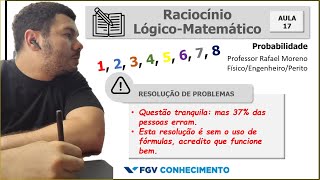 Aula 17  Questão sobre PROBABILIDADE da FGV [upl. by Baram]