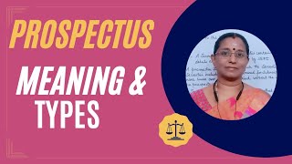 Prospectus  Meaning and Types of Prospectus [upl. by Buskus]