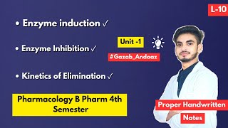 L10। U1। Enzyme induction and inhibition in Pharmacology। kinetics of elimination। 4th sem B Pharm [upl. by Alleunam]