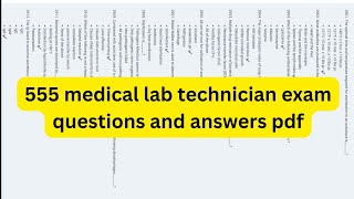 medical lab technician exam questions and answersmlt mcqs answerdmlt [upl. by Nilram]