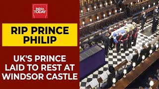 RIP Prince Philip UKs Prince Laid To Rest As Somber Queen Sits Alone  India Today [upl. by Elin162]