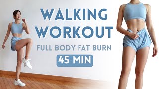 45 MIN WALKING CARDIO WORKOUT  Intense Full Body Fat Burn at Home  Emi [upl. by Virgel]