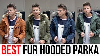 Best Fitting Fur Hooded Parka Jackets For Men In 2019 New Look Boohooman Burton amp More [upl. by Friend]