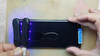 Install Note 8 Nano Liquid Screen Protector UV Lamp Light Liquid full Glue Glass [upl. by Amorette667]