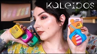 Kaleidos Makeup Space Age Highlighter Collection  swatches and demo [upl. by Sucramed]