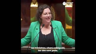 Cyrielle Chatelain présidente Ecologiste et Social présente la motion de censure [upl. by Yremrej]