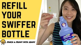 How to Refill Swiffer Wet Jet Bottle amp Reusable Pads  FRUGAL LIVING 🤑 [upl. by Amirak228]