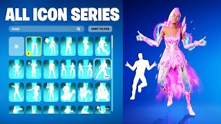 ALL FORTNITE ICON SERIES amp NEW TIKTOK EMOTES ROSY RIFT GODDESS ARIANA [upl. by Cobbie887]