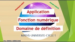 Application Fonction numérique Domaine de définition dune fonction numérique [upl. by Adnoyek]