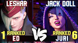 Leshar 1 Ranked ED vs Jack Doll 6 Ranked Juri STREET FIGHTER 6 Showdown [upl. by Ecnesse]