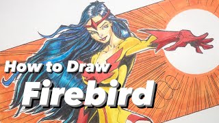 How to Draw Firebird From The West Coast Avengers [upl. by Ahsakal]