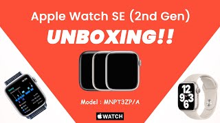 Apple Watch SE 2nd Gen UNBOXING 🎁 44MM Starlight Sport Band CEL  Aluminum Case  MNPT3ZPA [upl. by Lela]