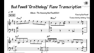 Bud Powell quotOrnithologyquot Piano Transcription [upl. by Doxia]