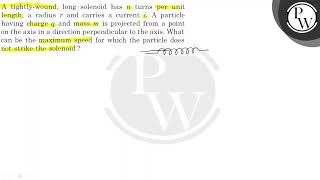 A tightlywound long solenoid is kept with its axis parallel to a large metal sheet carrying a [upl. by Trevor]