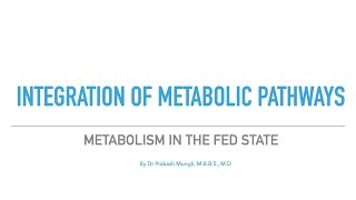 Integration of MetabolismMetabolism in the Fed Stateintegration of Metabolic Pathways [upl. by Peggie]