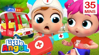 Baby John To The Rescue  Wheels On The Ambulance amp More Little Angel Kids Songs [upl. by Komsa985]