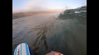 23ft perfect waves Rincon Point  surfing POV [upl. by Nibaj]