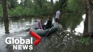 Russian missiles hit central Ukraine dam flooding parts of Kryvyi Rih officials [upl. by Jilly710]