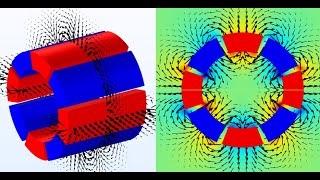 Modelling cylindrical permanent magnets with radial magnetization using Comsol Multiphysics [upl. by Tull]