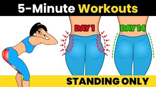 BEST 5 MINUTE WORKOUT TO BURN THIGH FAT FAST  100  THIGH FAT BURN SHAPE amp TONE [upl. by Esereht]