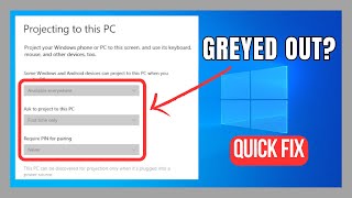 Fix Projecting to This PC Disabled in Windows 10 [upl. by Lledra]
