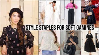 5 Style Staples for the Soft Gamine  Kibbe Body Typing  Amena Khan [upl. by Belva]