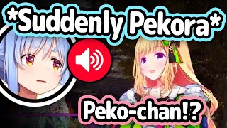 Pekoras Voice Suddenly Appears In Akis Stream and Makes Her Panic【Hololive】 [upl. by Fredric]