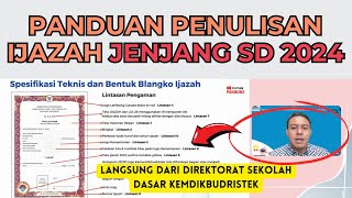 Video Panduan Penulisan Ijazah SD Tahun 2024 [upl. by Aiket]